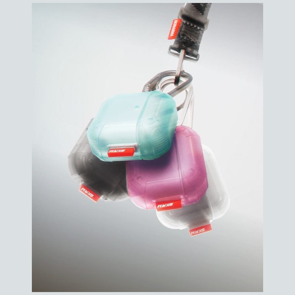 Mbajtëse Skinarma Mecha CE për AirPods 4, TPU, me karabinë, ngjyrë ulliri