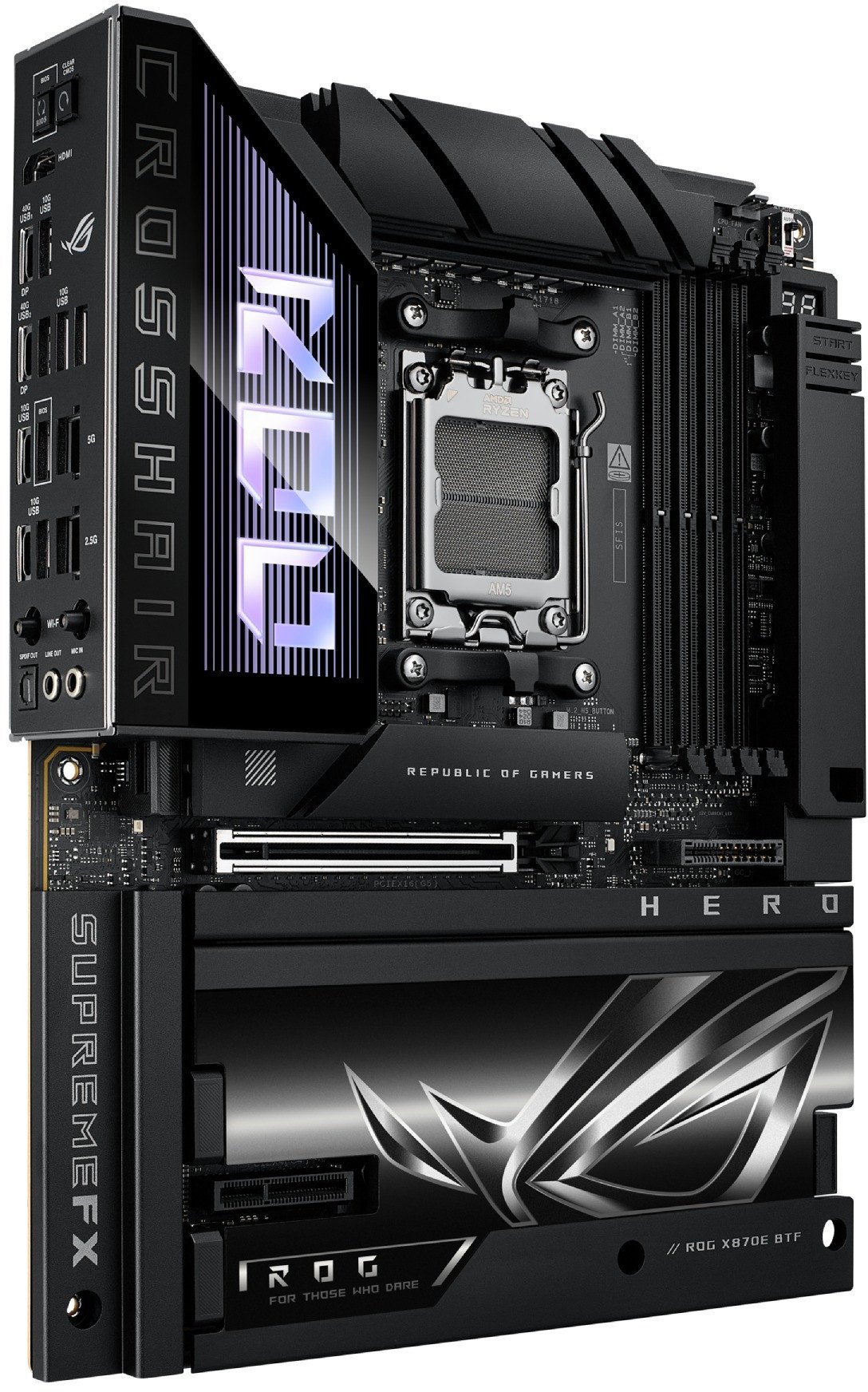 Pllakë amë ASUS ROG Crosshair X870E Hero BTF, AMD X870E, Socket AM5, ATX