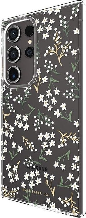 Mbulesë telefoni Rifle Paper Clear Case për Samsung Galaxy S24 Ultra, dizajn Petite Fleurs, transparente