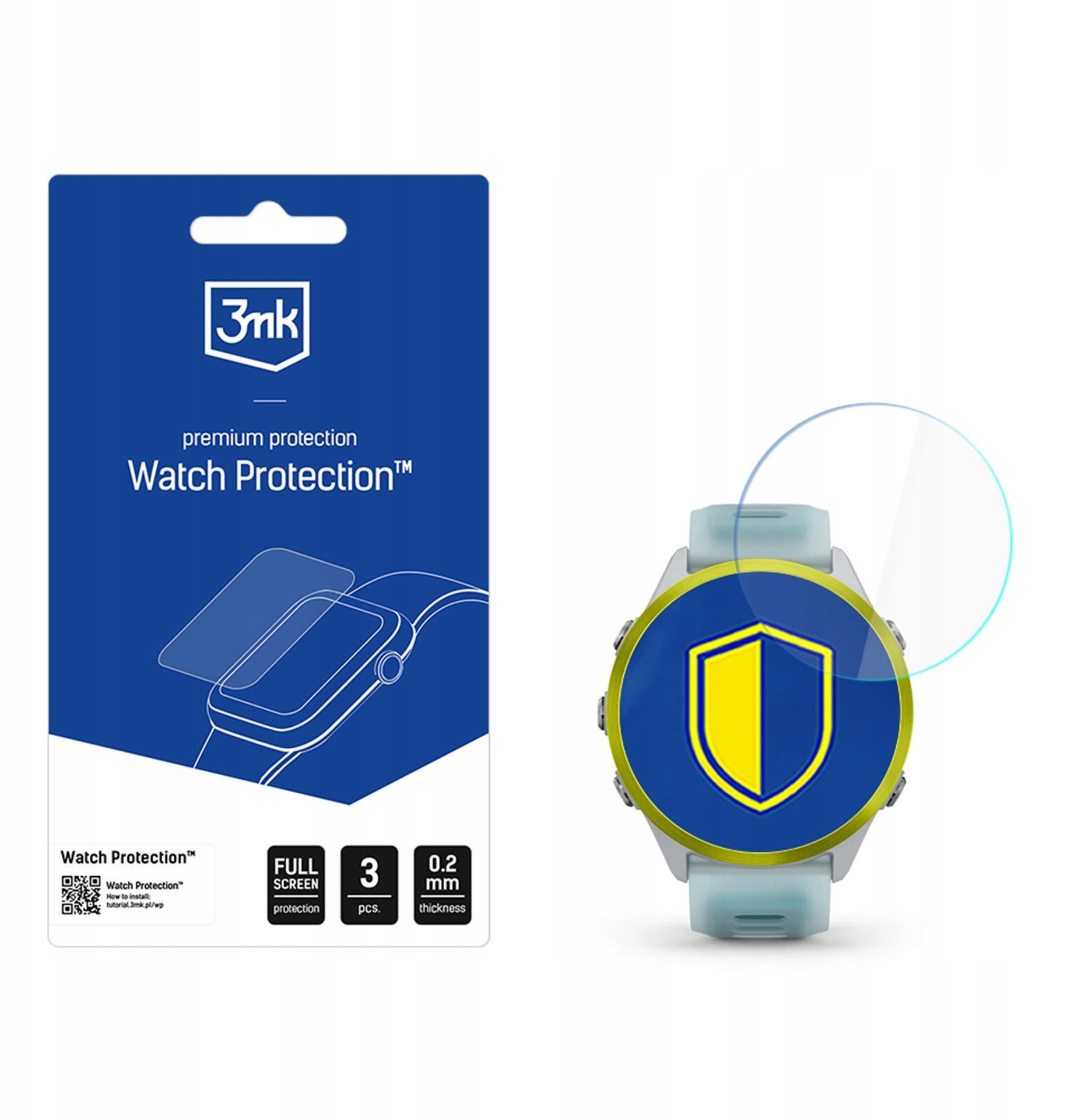 Folje mbrojtëse ekrani 3mk Watch Protection ARC për Garmin Forerunner 570 47mm, set 3 copë, transparente
