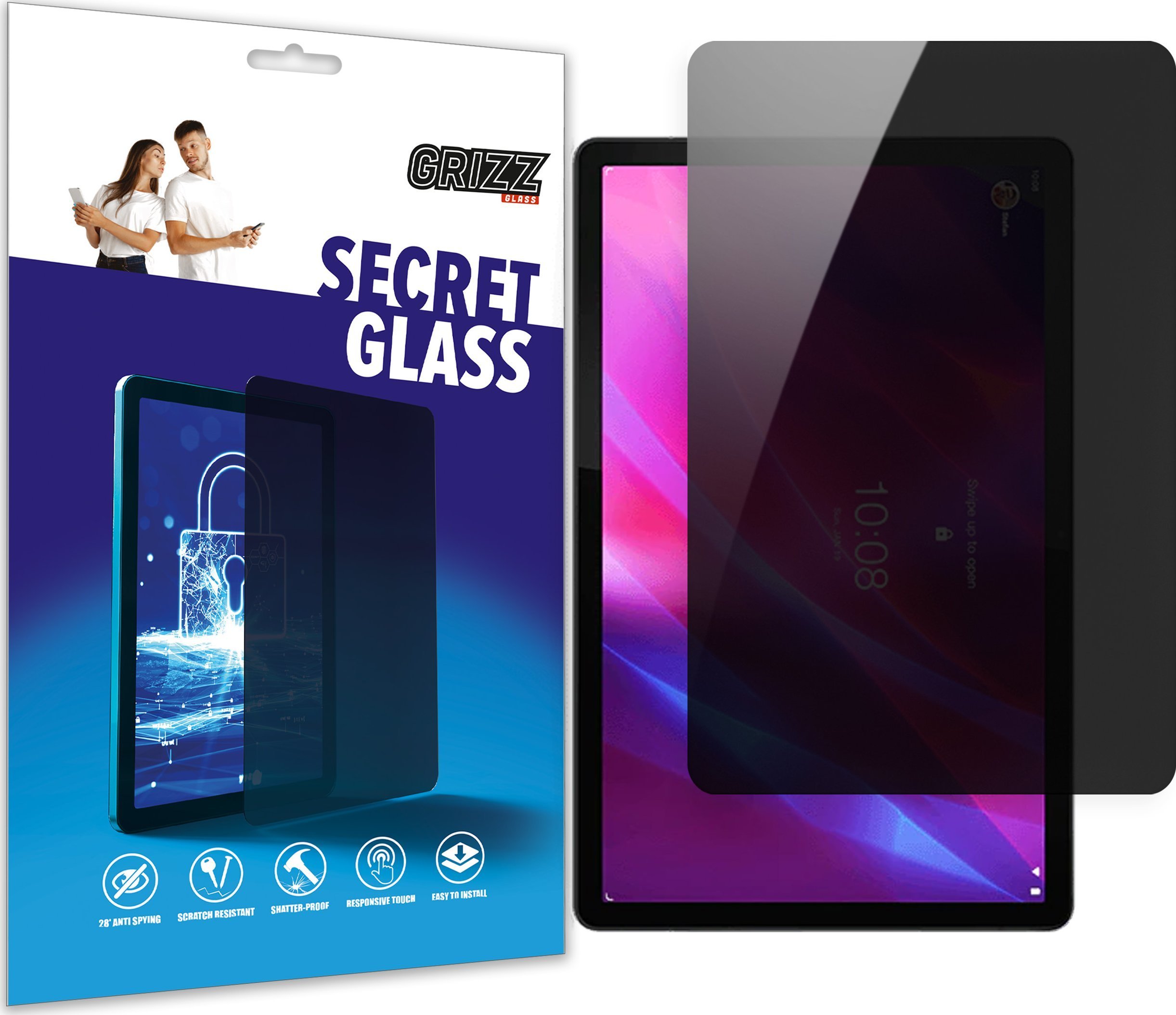 Xham privat Lenovo Tab P11 Pro Gen 2 Grizz SecretGlass, mbrojtës ekrani, efekt privatësie, transparent