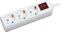 Разводна кутија LogiLink LPS206, 3 приклучоци, кабел 1.4 m, бела