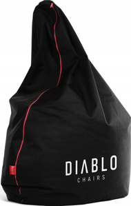Puf за гејминг Diablo Chairs Black Sack, голем, издржлива ткаенина, црн