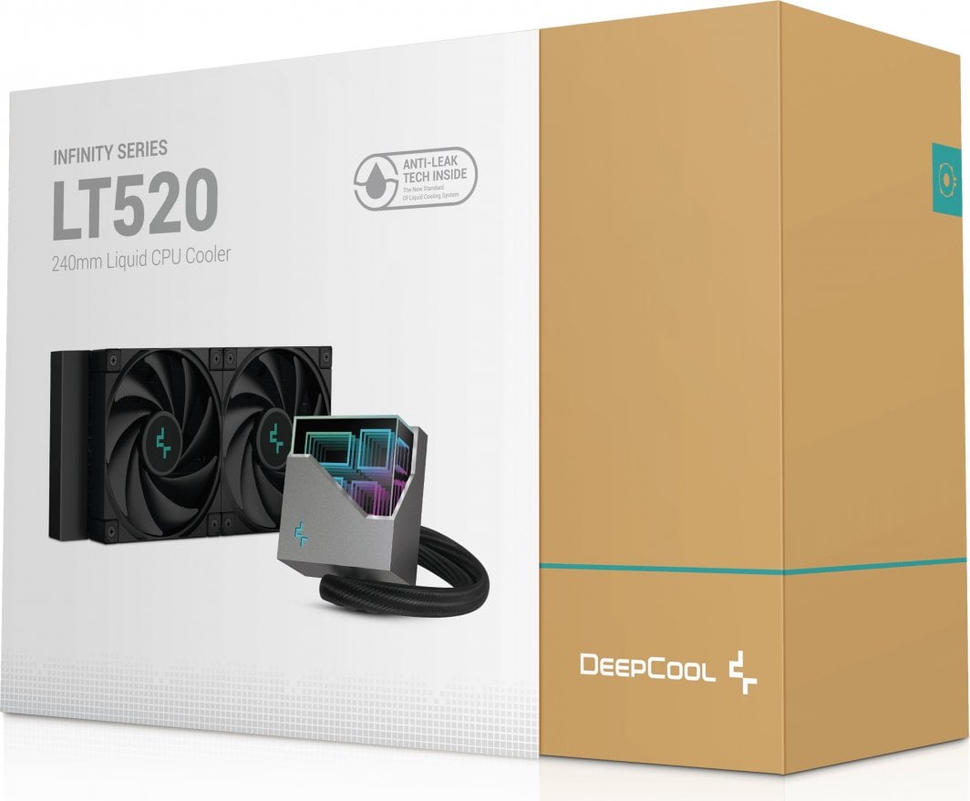 Ftohës me ujë Deepcool LT520 (R-LT520-BKAMNF-G-1), 2250rpm, 32.9dBa, 85CFM, ARGB, 240mm, i zi