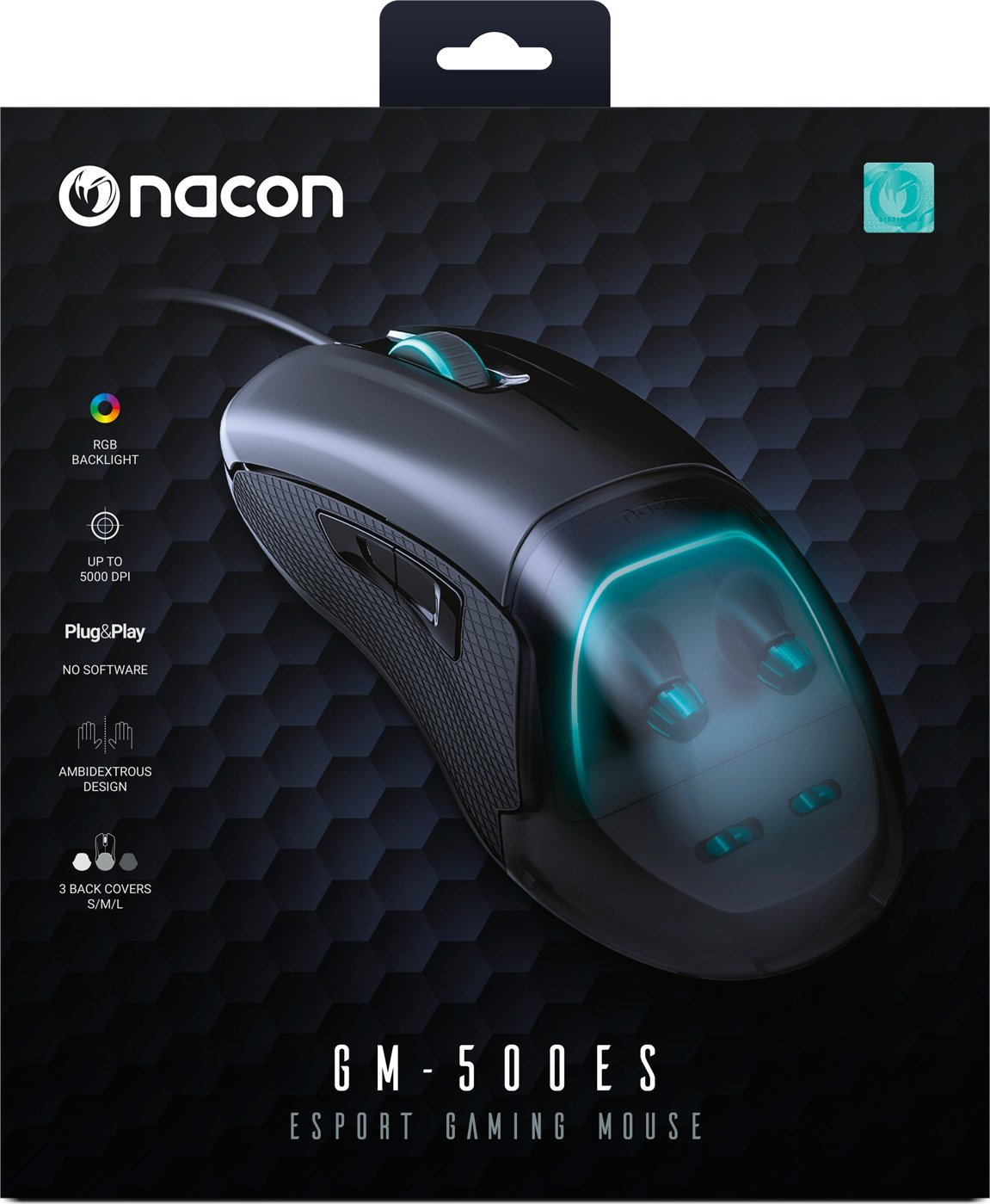Mouse gaming Nacon GM-500 E-SPORT, 6400 DPI, me kabllo, i zi