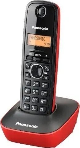 Telefoni pa tela Panasonic KX TG1611, DECT, agjendë 50 numra, i kuq