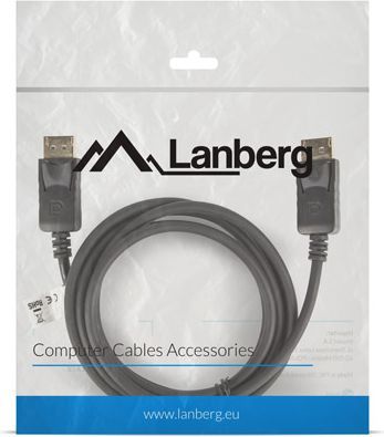 Kabllo Lanberg DisplayPort – DisplayPort, 1.8m, e zezë