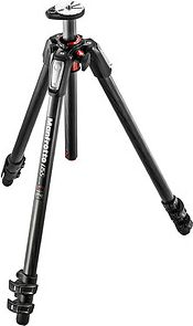 Tripod fotografik Manfrotto Carbon Fibre, 3 seksione, fibër karboni, i zi