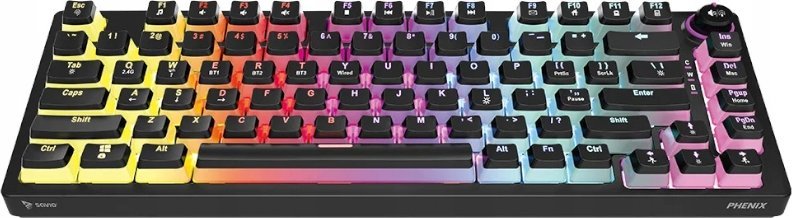 Tastierë wireless mekanike Phenix, 82 taste, Gateron Yellow Pro, pudding