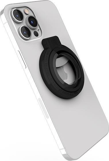 Unazë magnetike MagSafe për telefon, mbajtëse horizontale dhe vertikale, dizajn i hollë, e zezë