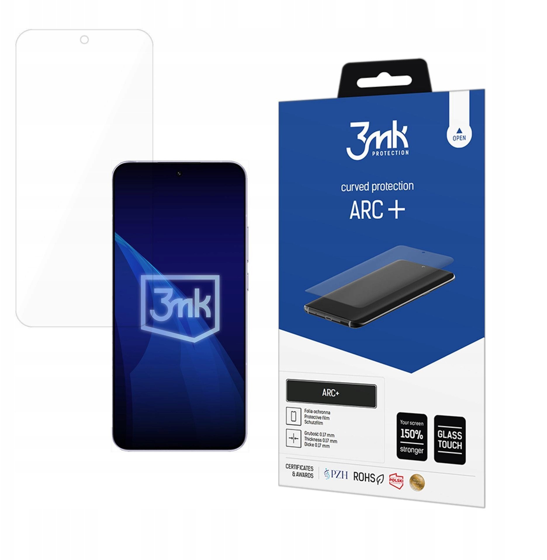 Folie mbrojtëse ekrani 3MK ARC+ Fullscreen për Oppo Reno 14 Reno 14 Pro, transparente