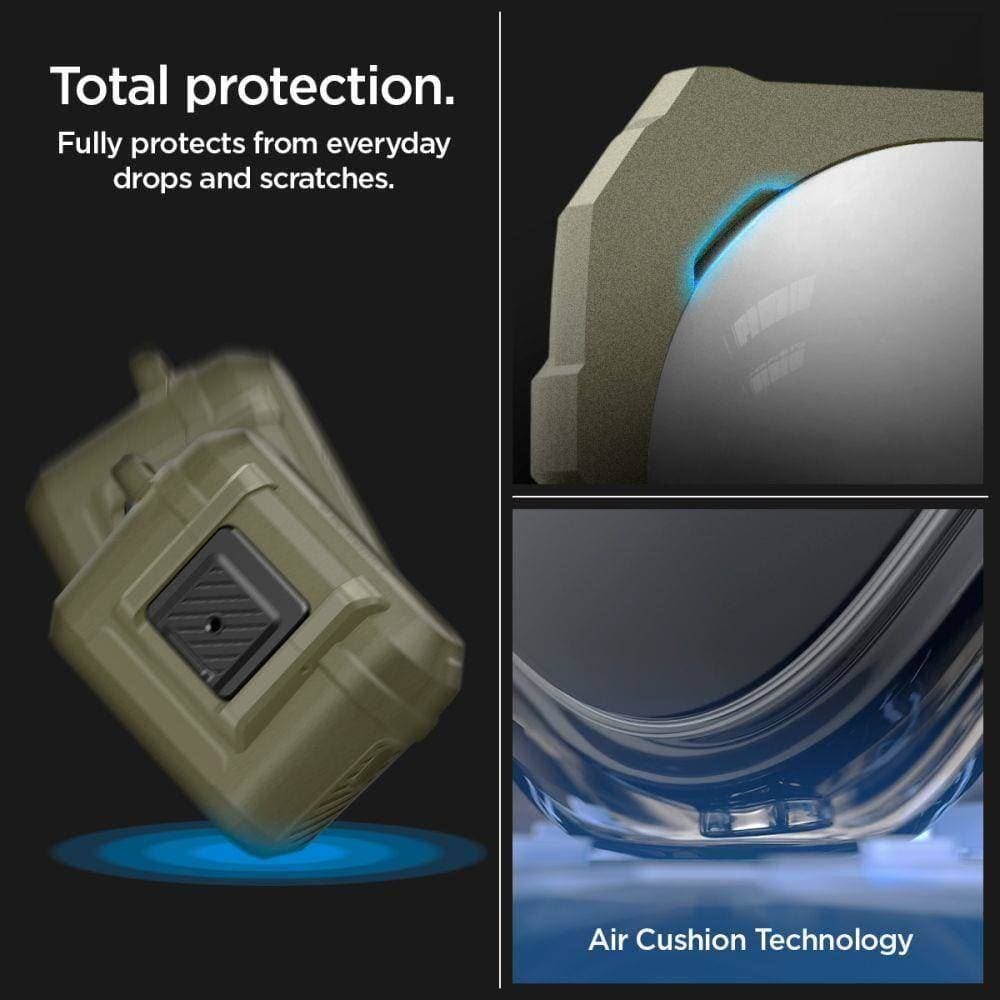 Mbështjellëse Spigen Lock Fit për Apple AirPods Pro 1 2, matte, khaki