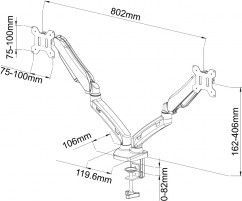 Mbajtës për monitor Art L-13GD (RAMART L-13GD), i zi