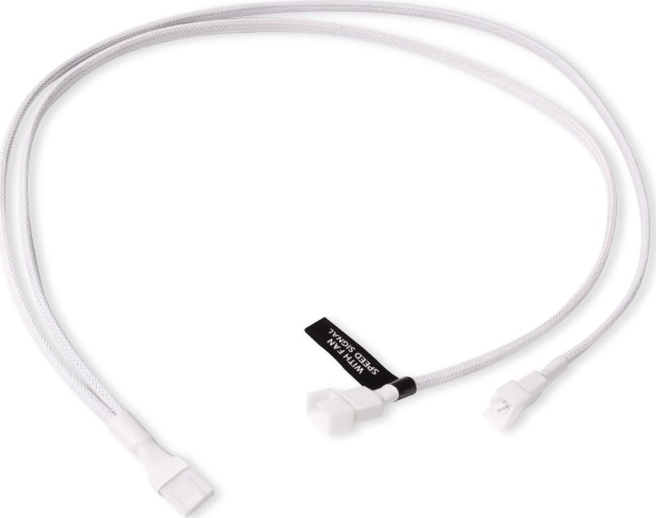 Kabllo Y-Splitter Alphacool 18724, 4-Pin në 2x 4-Pin PWM, 60cm, e bardhë