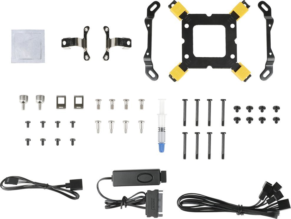 Ftohës uji për procesor Azza Galeforce 240 ARGB, radiator 240mm, i zi