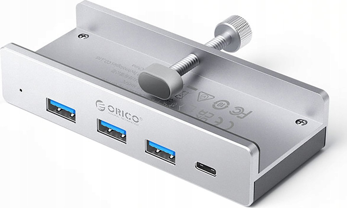 Hub USB Orico MH4PC, USB C, 3x USB A 3.0, 1x USB C 3.0, argjendtë