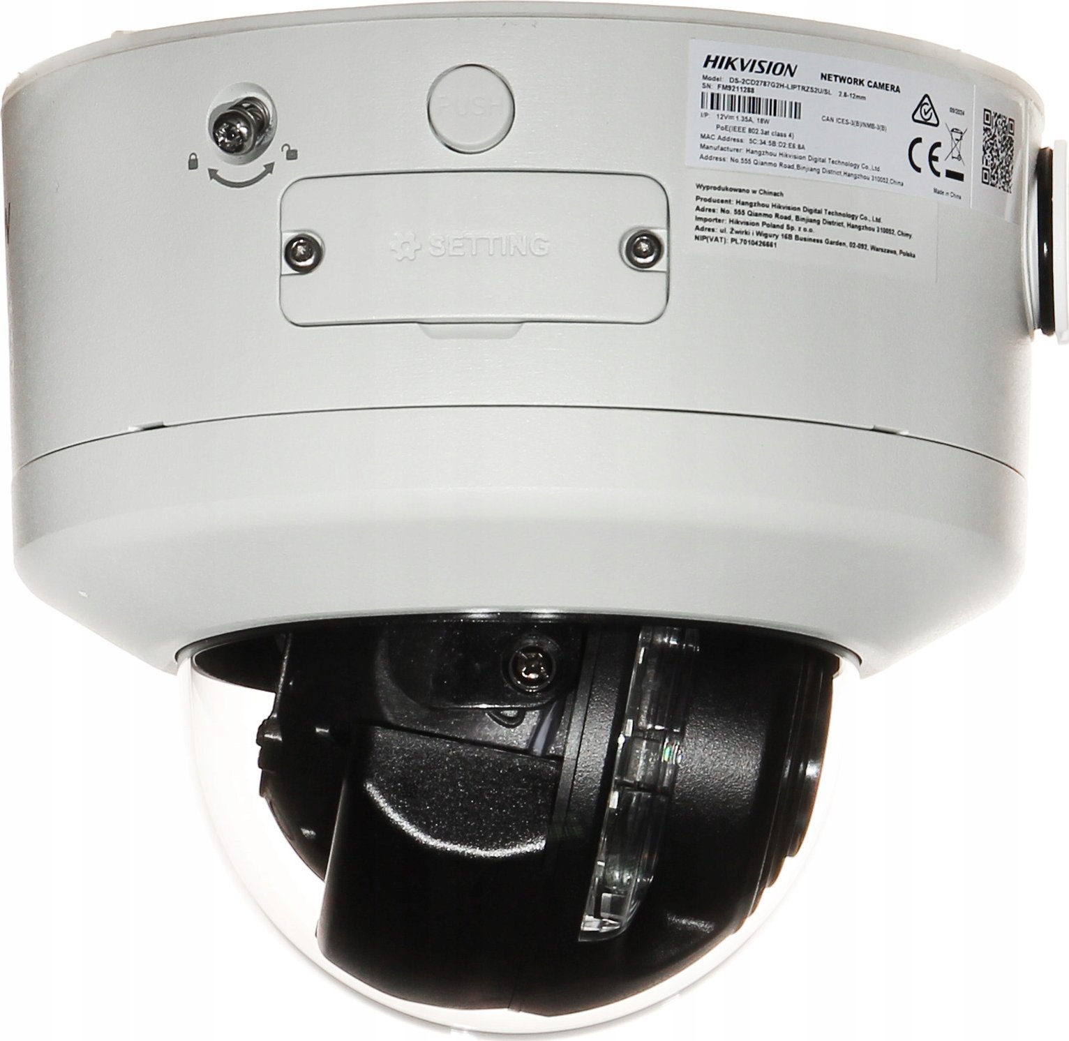 Kamerë IP Hikvision DS-2CD2747G2H-LIPTRZS2U/SL, 4 Mpx, lente motozoom 2.8-12 mm