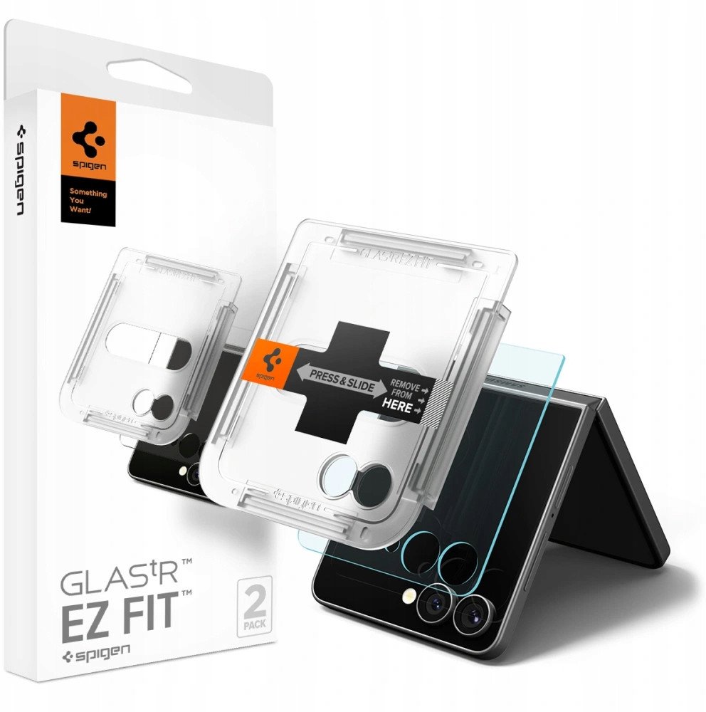 Xham mbrojtës Spigen Glas TR EZ Fit HD për Samsung Galaxy Z Flip7, 2 copë, transparent