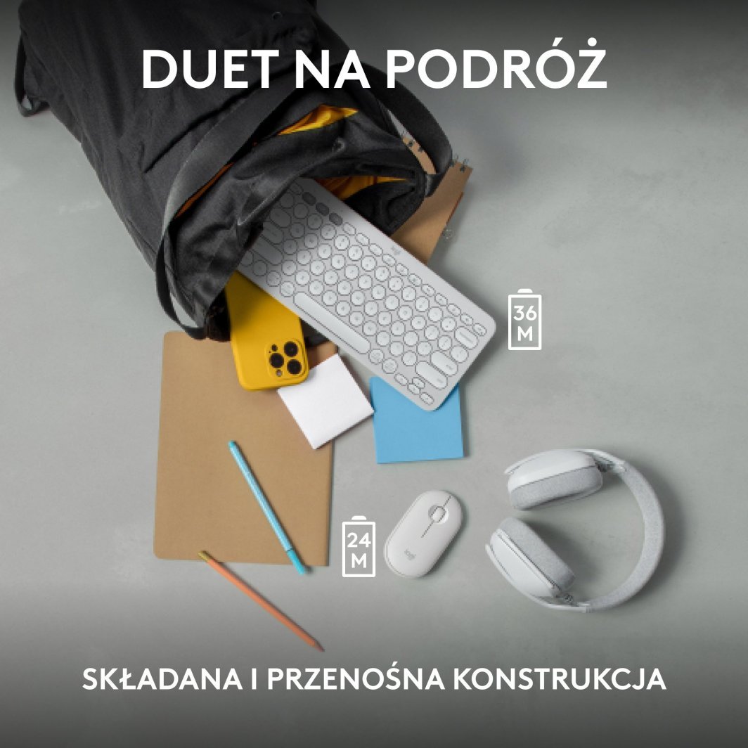 Kombo tastierë dhe mi Logitech Pebble 2 K380s M380s, wireless, Bluetooth, e bardhë