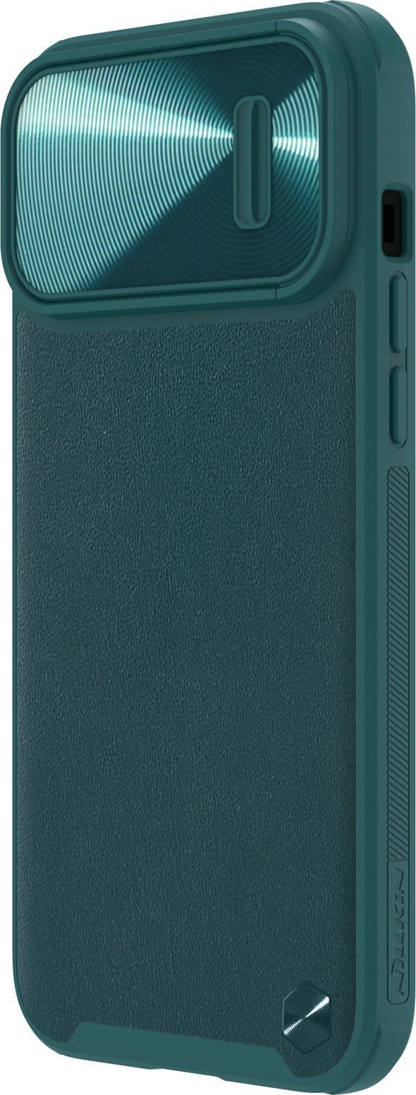Mbulesë telefoni Nillkin CamShield Leather S Case për iPhone 14 Pro Max, kapak kamere, e gjelbër