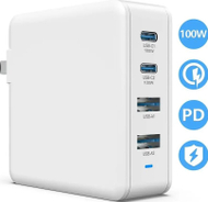 Ѕиден полнач Viking GaN, 100W PD, 4x USB, бел