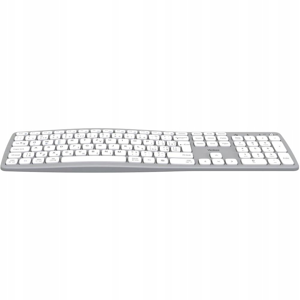 Бежична тастатура Yenkee YKB 2100 CSGY, 2.4G и Bluetooth, вградена полначка батерија, сива