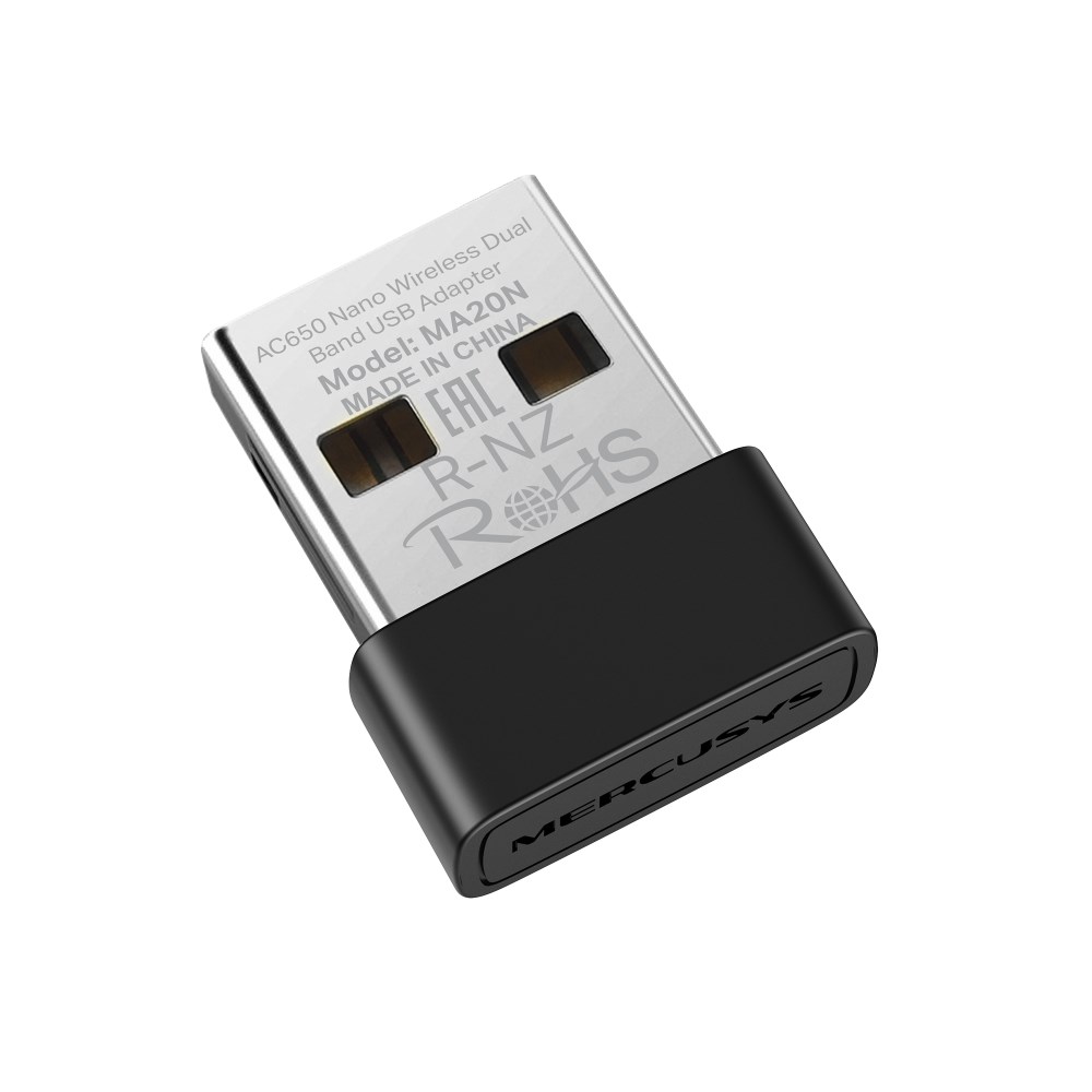 Kartë rrjeti Mercusys MA20N, USB 2.0, 433 Mbps, e zezë