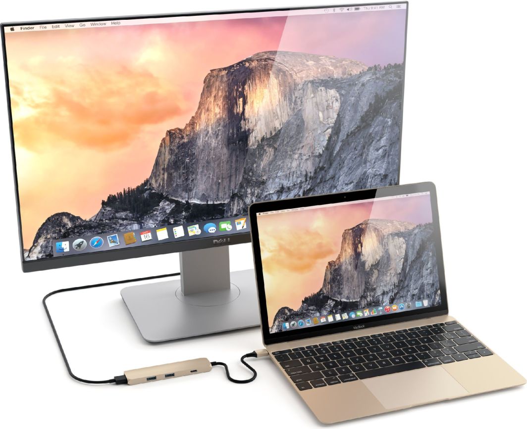 Konvertues Satechi Aluminum SLIM Type-C MultiPort Adapter, HDMI 4K, 2x USB 3.0, artë