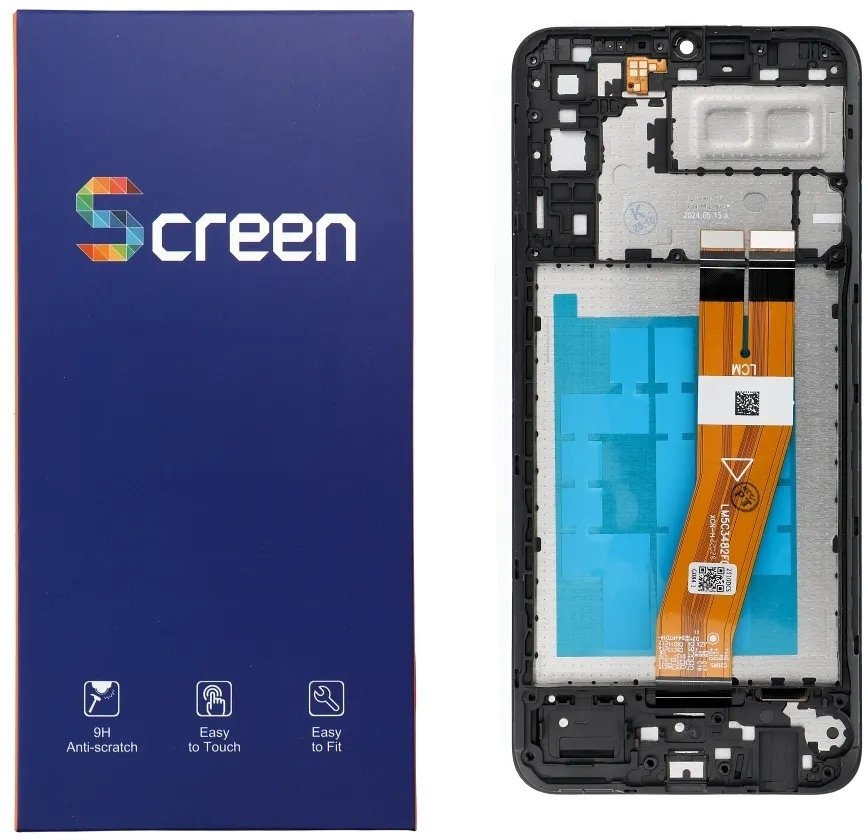 Ekran LCD OG me kornizë Samsung Galaxy A04e A042 F M, OEM, i zi