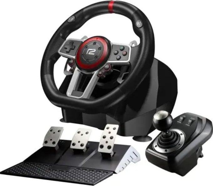 Timon lojërash ready2gaming Multi System Racing Wheel Pro, për PS4 PS3 Switch PC, i zi