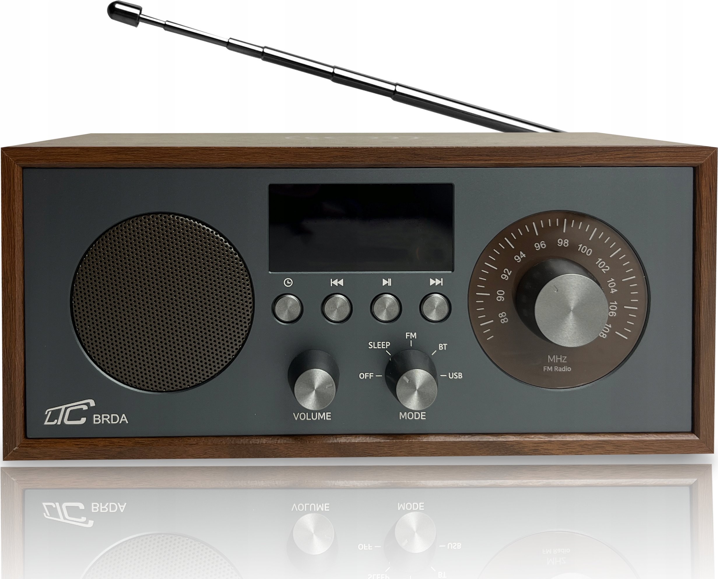 Radio Bluetooth LXLTC511BC, 10W, karikim wireless, kafe e errët grafit