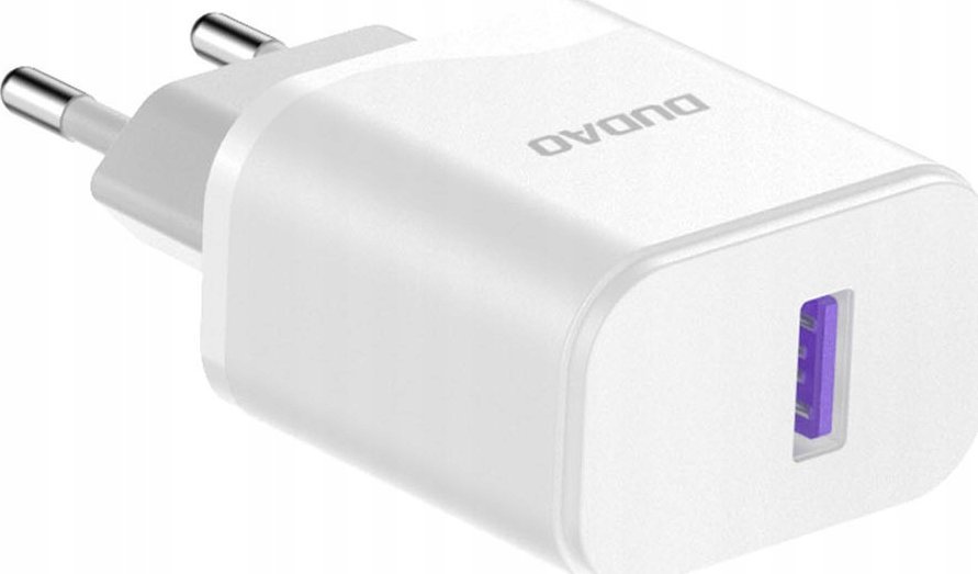 Полнач за мрежа Дудао A20EU, USB-A 18W, кабел USB-A во USB-C, бел