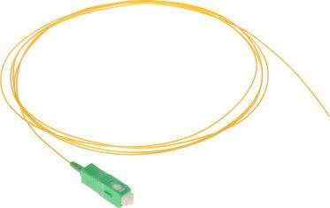 Pigtail optik single mode BKT PIG SC APC 2P10, konektor SC APC, fibër e zhveshur, i verdhë