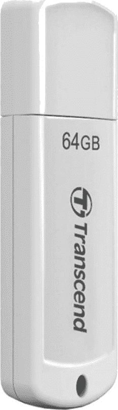 USB Transcend JetFlash 370, 64GB, USB 2.0, e bardhë