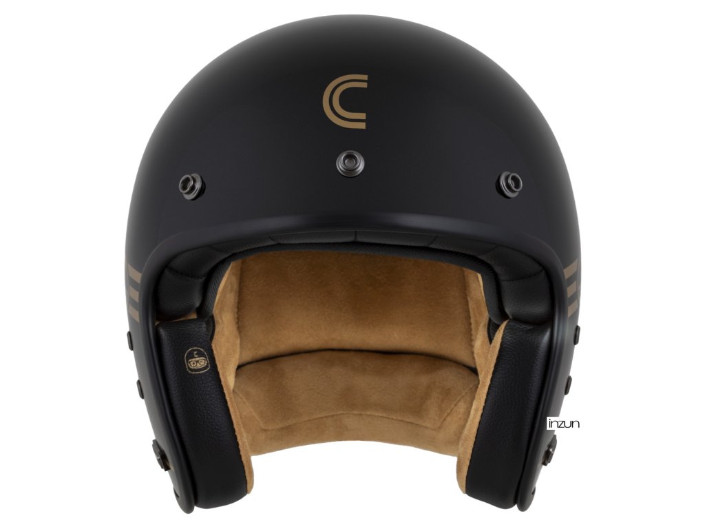 Helmetë moto CASSIDA ESO Jawa Pérák 2026, fibra xhami, black pearl gold