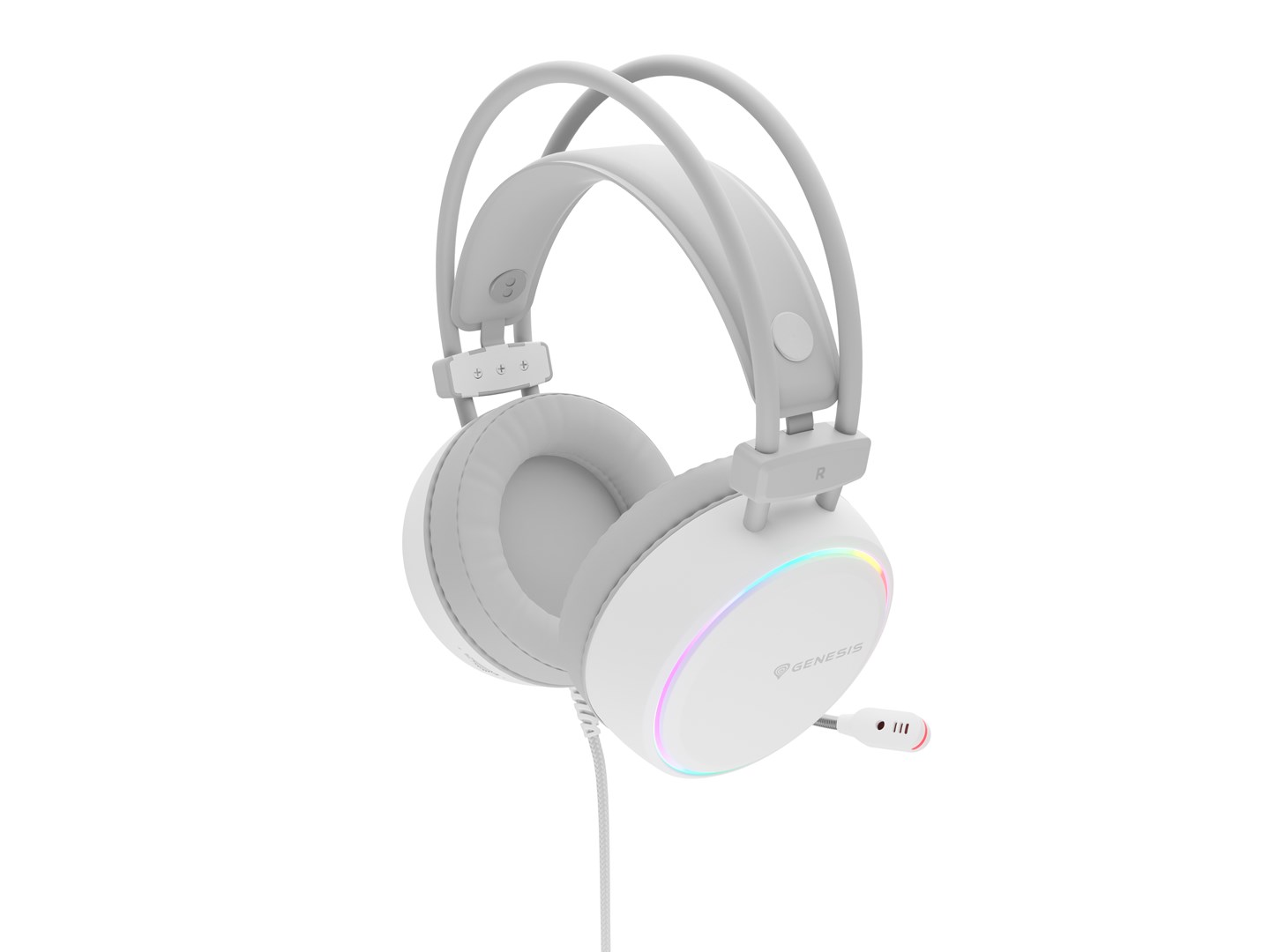 Kufje gaming Genesis Neon 613, on-ear, USB/3.5mm, të bardha