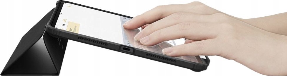 Mbulesë tablet Spigen Ultra Hybrid Pro për iPad Pro 11" M4 2024, pjesë e pasme transparente, mbajtëse për Apple Pencil, e zezë