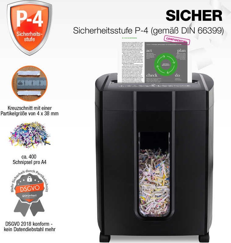 Shredder letre Peach PS500-70OP, 14 fletë, 18L, i zi