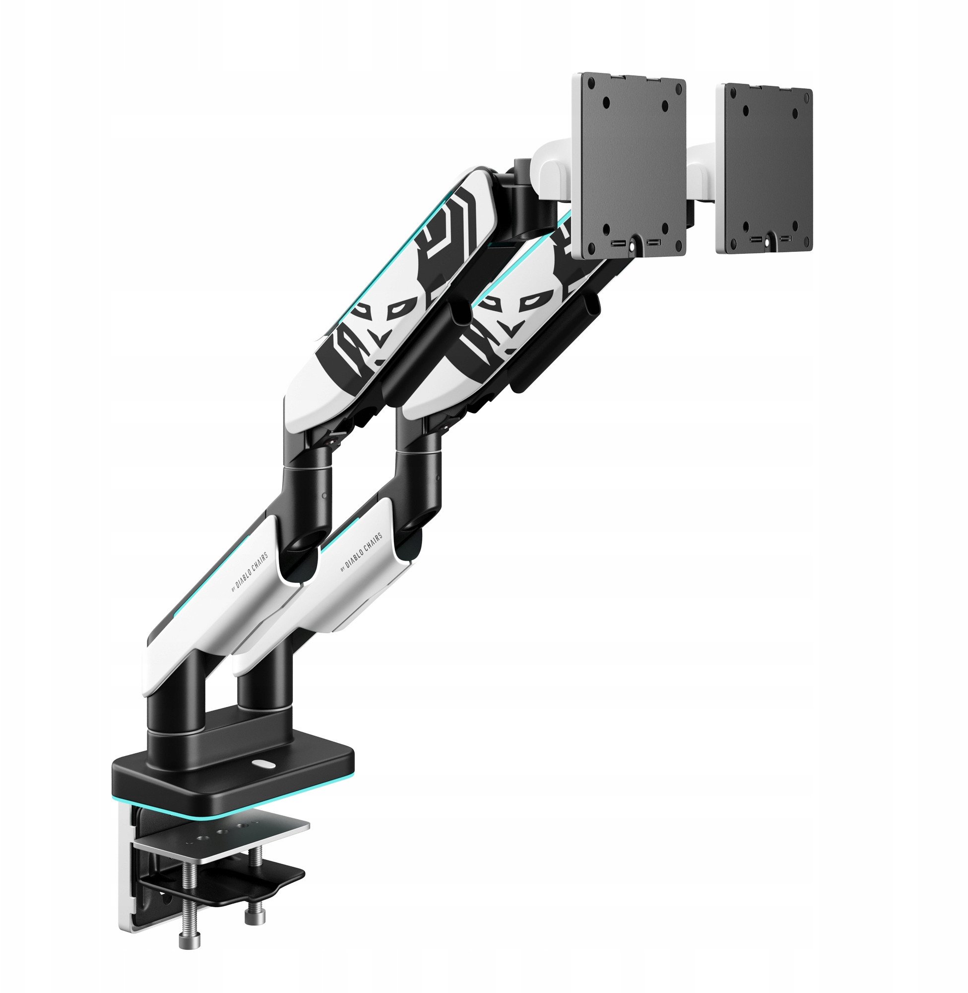 Mbajtëse për dy monitorë X Arm Dual RGB, deri 35", rregullim i plotë, e bardhë e zezë