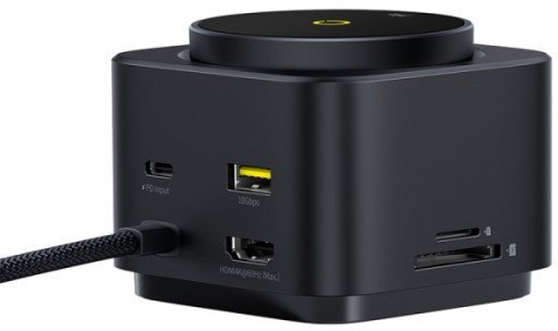 USB Ц хаб Базеус 7 во 1, HDMI 4K 60Hz, PD 100W, сива