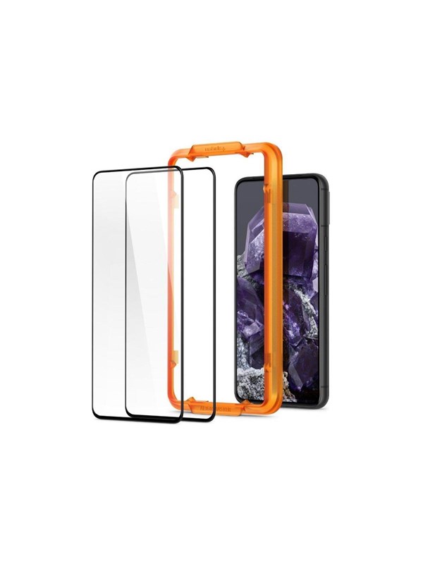 Mbrojtëse ekrani Spigen GLAS.tR Slim AlignMaster, për Google Pixel 8, xham i fortë, me kornizë udhëzuese të zezë