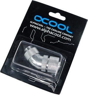Lidhës uji Alphacool HF 45°, G1/4" në 13/10 mm, i rrotullueshëm, krom argjendi