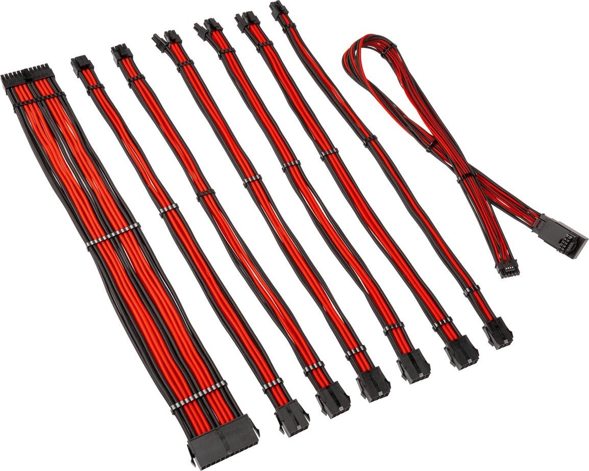 Set kabllosh zgjeruese Kolink Core Pro 12VHWPR Type 1, të gërshetuara, e zezë e kuqe