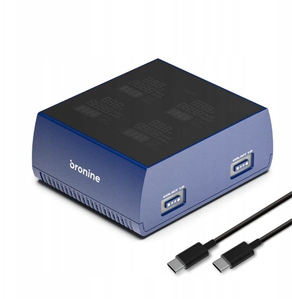 Karikues baterie për kamera bronine MULTI BRAND, 4 porta, LCD, i zi