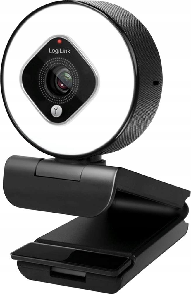 Webcam LogiLink UA0384, Full HD 1080p, me dritë rrethore, i zi e bardhë