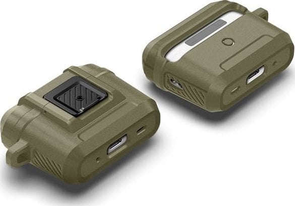 Mbështjellëse Spigen Lock Fit për Apple AirPods Pro 1 2, matte, khaki