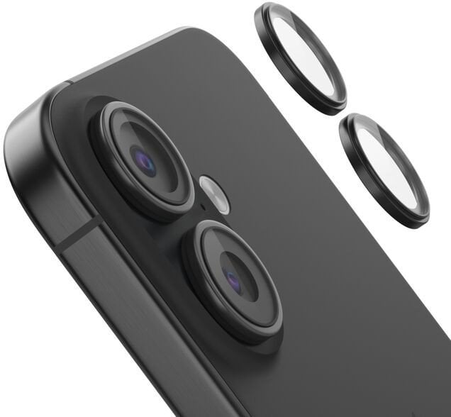 Заштитно стакло Belkin TempGlass за камера, iPhone 16/16 Plus, сет 2 парчиња, црно