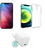 Set karikues ESTUFF për iPhone, adaptor muri, kabllo Lightning, i bardhë