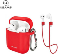 Kuti mbrojtëse Usams për AirPods, silikon, e kuqe