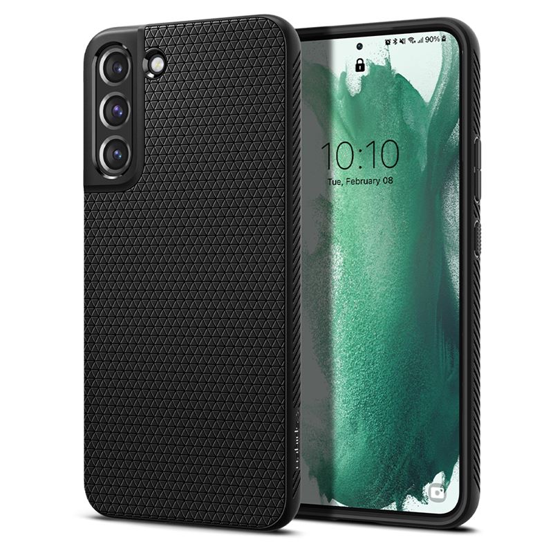 Mbrojtëse për celular Samsung Galaxy S22 Spigen Liquid Air, e zezë mat